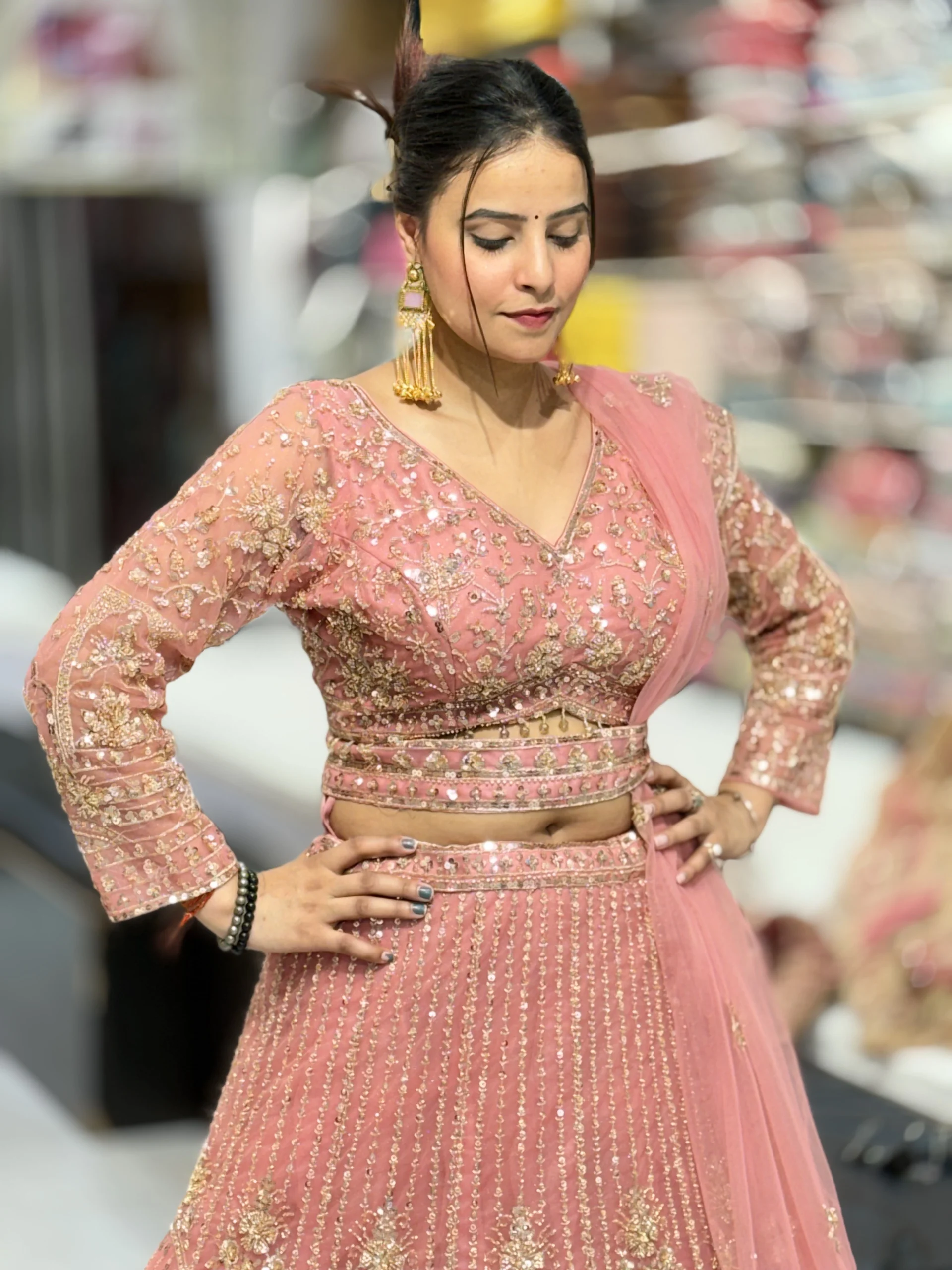 Pink Embellished Lehenga - Image 6