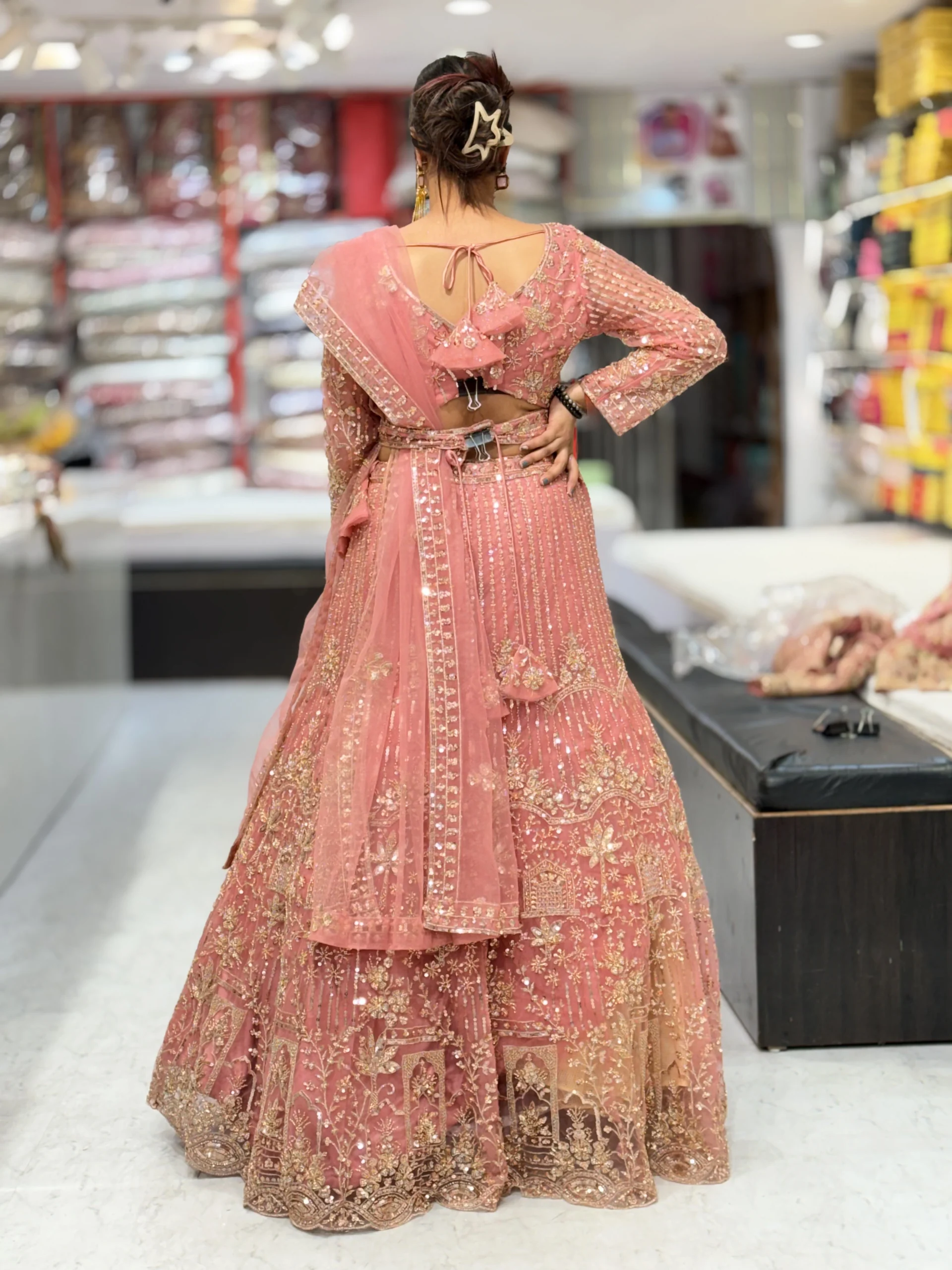Pink Embellished Lehenga - Image 3