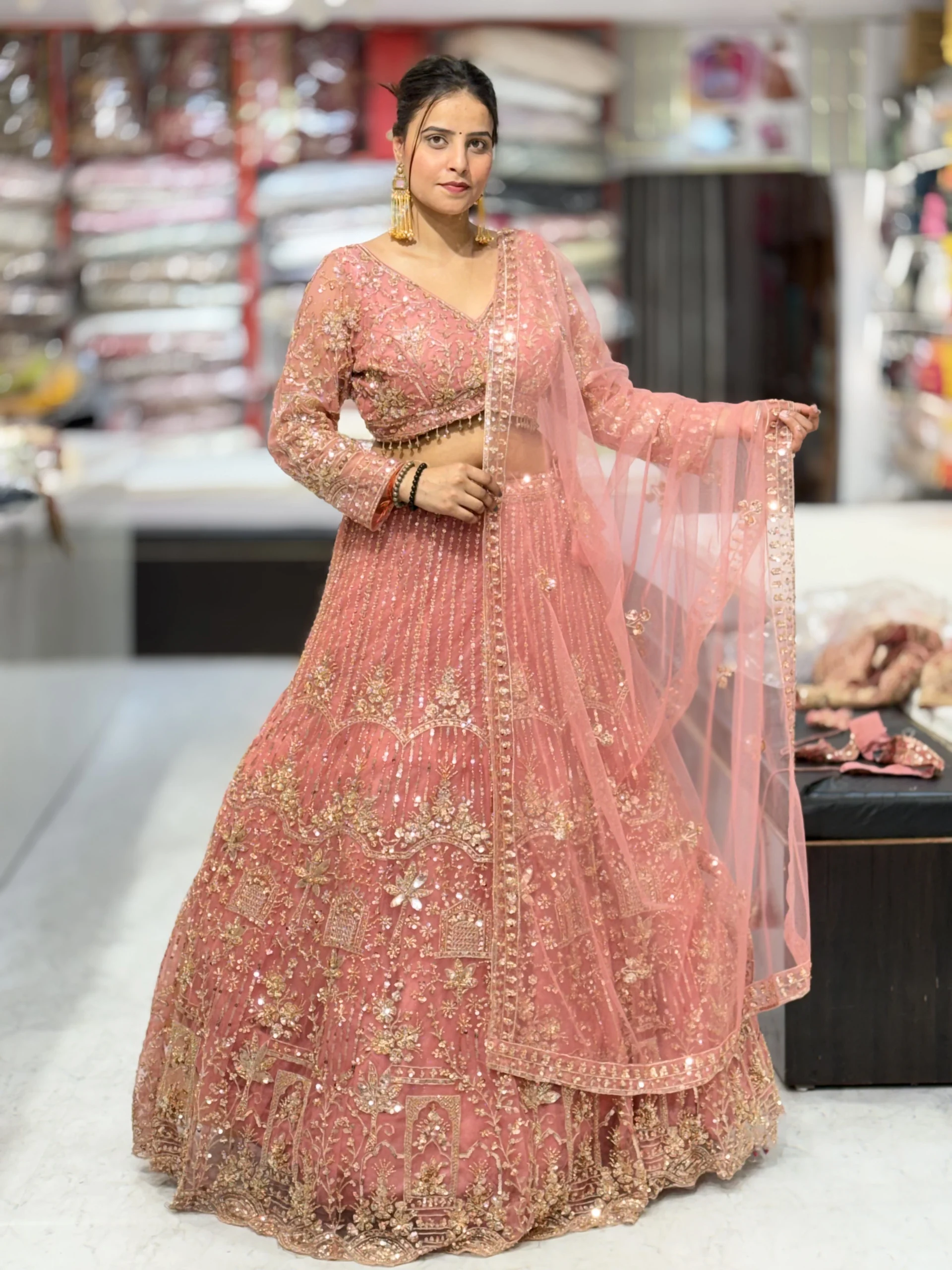 Pink Embellished Lehenga - Image 4